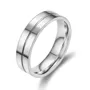 Round Diamond White Titanium Couple Rings