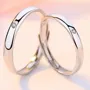 Round Diamond White Sterling Silver Couple Rings
