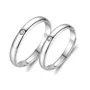 Round Diamond White Sterling Silver Couple Rings