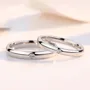 Round Diamond White Sterling Silver Couple Rings