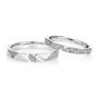 Round Diamond White Sterling Silver Couple Rings