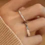 Round Diamond White Sterling Silver Couple Rings