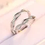 Round Diamond White Sterling Silver Infinity Couple Rings