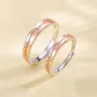 Round Diamond White Sterling Silver Couple Rings