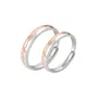 Round Diamond White Sterling Silver Couple Rings