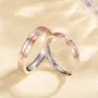 Round Diamond White Sterling Silver Couple Rings