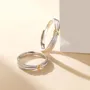 Yellow Gold Tie Sterling Silver Couple Rings
