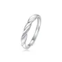 Round Cut Moissanite Diamond White 925 Sterling Silver Adjustable Size Couple Rings