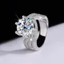 Round Cut Moissanite Diamond White 925 Sterling Silver Art Deco Engagement Ring