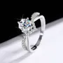 Round Cut Moissanite Diamond White 925 Sterling Silver Art Deco Engagement Ring