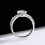 Round Cut Moissanite Diamond White 925 Sterling Silver Art Deco Engagement Ring