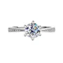 Round Cut Moissanite Diamond White 925 Sterling Silver Classic Engagement Ring