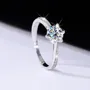 Round Cut Moissanite Diamond White 925 Sterling Silver Classic Engagement Ring