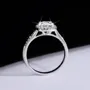 Round Cut Moissanite Diamond White 925 Sterling Silver Halo Engagement Ring