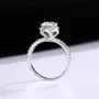 Round Cut Moissanite Diamond White 925 Sterling Silver Halo Engagement Ring