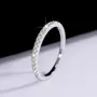 Round Cut Moissanite Diamond White 925 Sterling Silver Wedding Band