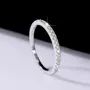 Round Cut Moissanite Diamond White 925 Sterling Silver Wedding Band