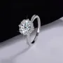 Round Cut Moissanite Diamond White 925 Sterling Silver Halo Engagement Ring