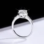 Round Cut Moissanite Diamond White 925 Sterling Silver Halo Engagement Ring