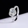 Round Cut Moissanite Diamond White 925 Sterling Silver Halo Engagement Ring