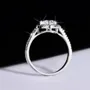 Round Cut Moissanite Diamond White 925 Sterling Silver Halo Engagement Ring