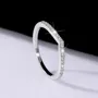 Round Cut Moissanite Diamond White 925 Sterling Silver Wedding Band