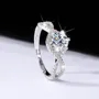 Round Cut Moissanite Diamond White 925 Sterling Silver Halo Engagement Ring