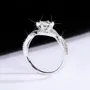 Round Cut Moissanite Diamond White 925 Sterling Silver Halo Engagement Ring