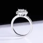Round Cut Moissanite Diamond White 925 Sterling Silver Halo Engagement Ring