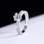 Round Cut Moissanite Diamond White 925 Sterling Silver Classic Engagement Ring