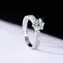 Round Cut Moissanite Diamond White 925 Sterling Silver Classic Engagement Ring