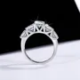 Round Cut Moissanite Diamond White 925 Sterling Silver Art Deco Engagement Ring