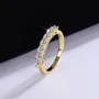 Round Cut Moissanite Diamond White Yellow Gold 925 Sterling Silver Wedding Band