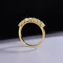 Round Cut Moissanite Diamond White Yellow Gold 925 Sterling Silver Wedding Band