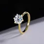 Round Cut Moissanite Diamond White Yellow Gold 925 Sterling Silver Solitaire Engagement Ring