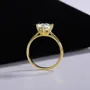Round Cut Moissanite Diamond White Yellow Gold 925 Sterling Silver Solitaire Engagement Ring