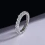 Round Cut Moissanite Diamond White 925 Sterling Silver Wedding Band