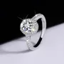 Oval Cut Moissanite Diamond White 925 Sterling Silver Halo Engagement Ring