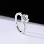 Round Cut Moissanite Diamond White 925 Sterling Silver Classic Engagement Ring