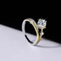 Round Cut Moissanite Diamond White 925 Sterling Silver Art Deco Engagement Ring