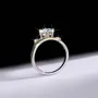 Round Cut Moissanite Diamond White 925 Sterling Silver Art Deco Engagement Ring