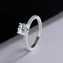 Round Cut Moissanite Diamond White 925 Sterling Silver Classic Engagement Ring