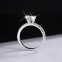 Round Cut Moissanite Diamond White 925 Sterling Silver Classic Engagement Ring