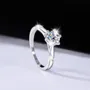 Round Cut Moissanite Diamond White 925 Sterling Silver Classic Engagement Ring