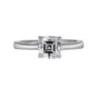Asscher Cut Moissanite Diamond White 925 Sterling Silver Solitaire Engagement Ring
