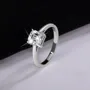 Asscher Cut Moissanite Diamond White 925 Sterling Silver Solitaire Engagement Ring
