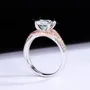 Round Cut Moissanite Diamond White 925 Sterling Silver Art Deco Engagement Ring