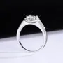 Round Cut Moissanite Diamond White 925 Sterling Silver Halo Engagement Ring