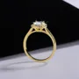 Round Cut Moissanite Diamond White Yellow Gold 925 Sterling Silver Halo Engagement Ring