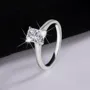 Radiant Cut Moissanite Diamond White 925 Sterling Silver Solitaire Engagement Ring